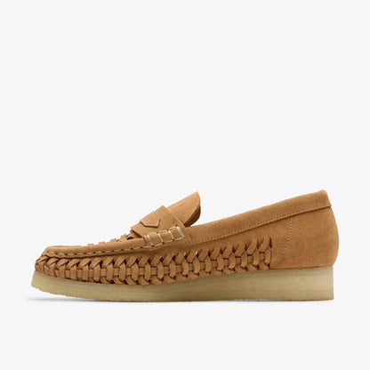 Clarks Wallabee Loafer Weave Tan Suede