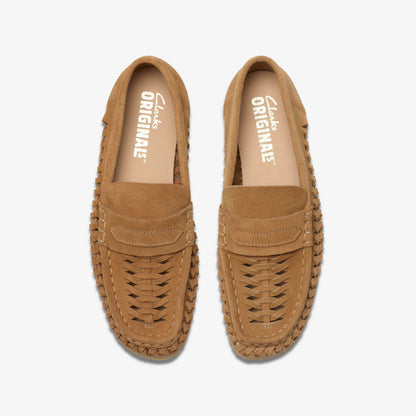 Clarks Wallabee Loafer Weave Tan Suede