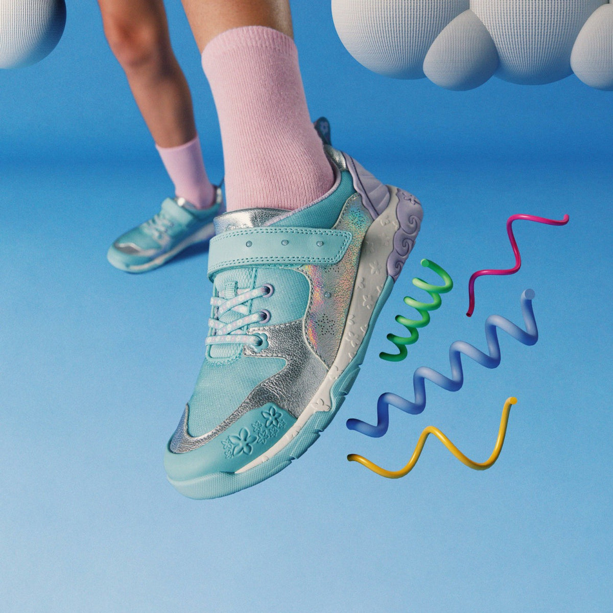 Clarks Tidal Shell Kid Light Blue Combination