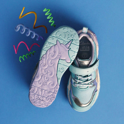 Clarks Tidal Shell Kid Light Blue Combination