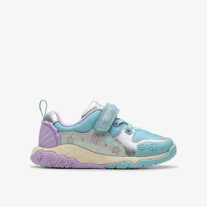 Clarks Tidal Shell Toddler Light Blue Combination