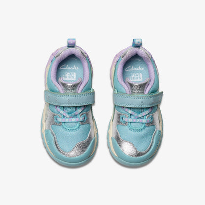 Clarks Tidal Shell Toddler Light Blue Combination