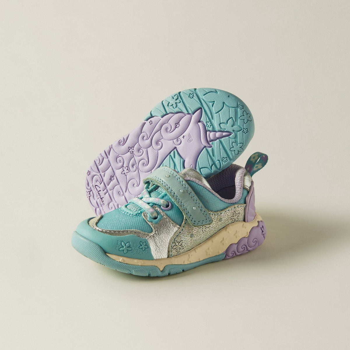 Clarks Tidal Shell Toddler Light Blue Combination