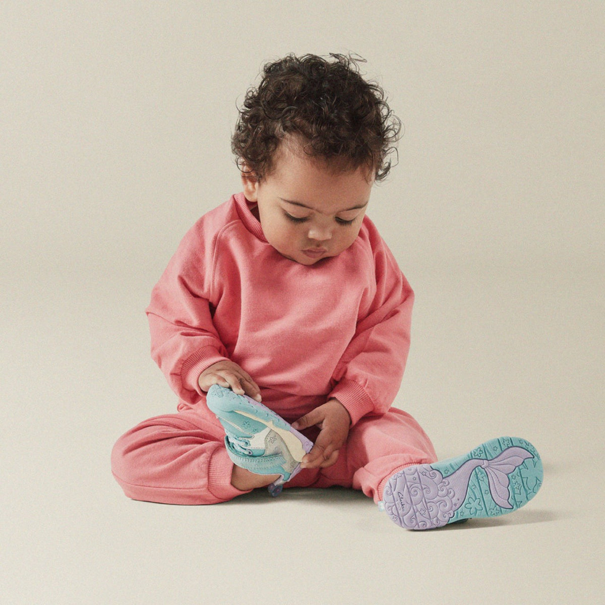 Clarks Tidal Shell Toddler Light Blue Combination