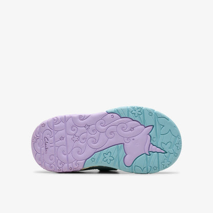 Clarks Tidal Shell Toddler Light Blue Combination