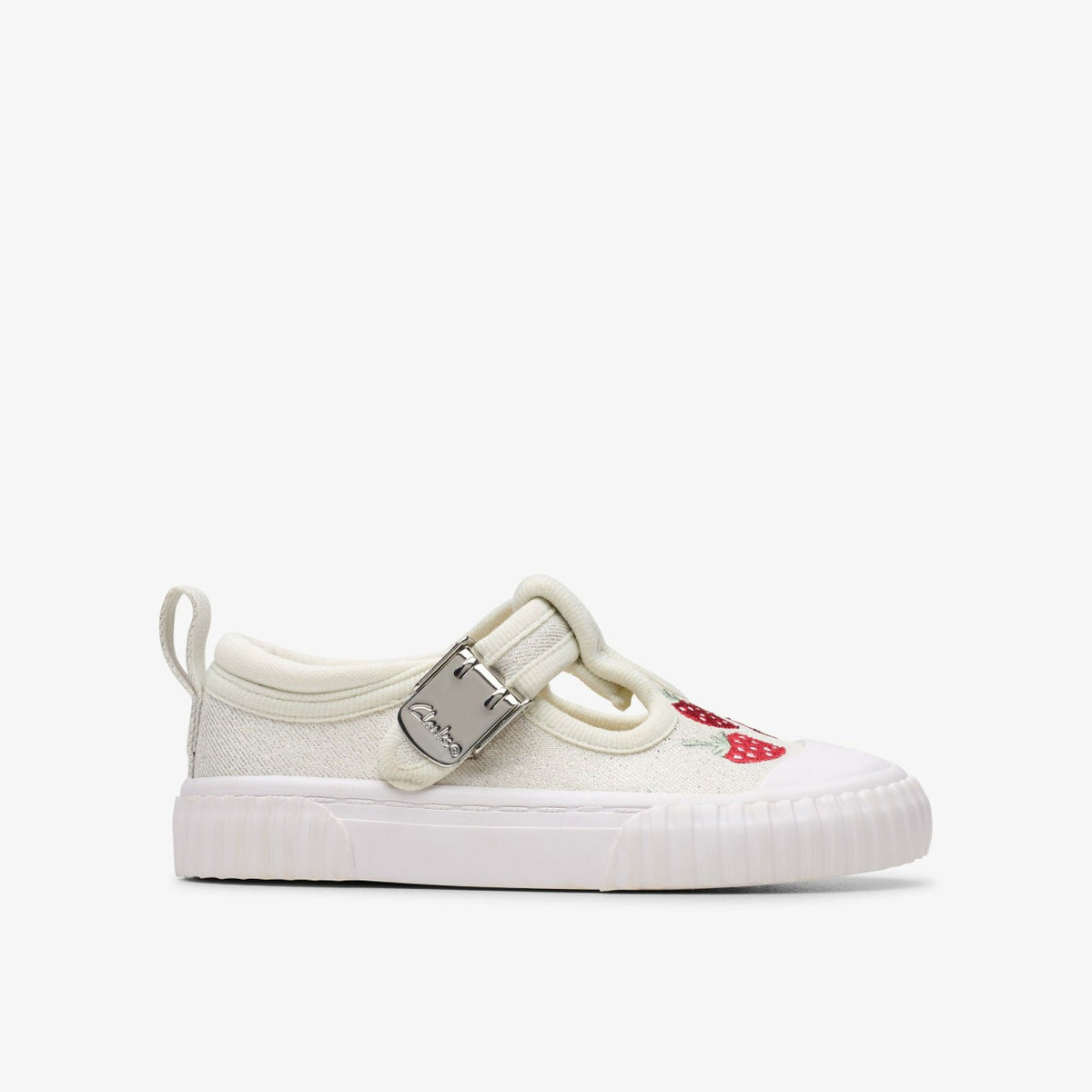 Clarks Foxing Berry Toddler Silver Fabric