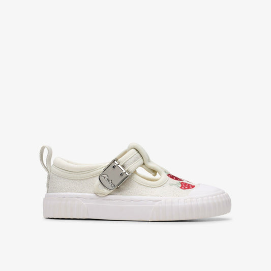 Clarks Foxing Berry Toddler Silver Fabric