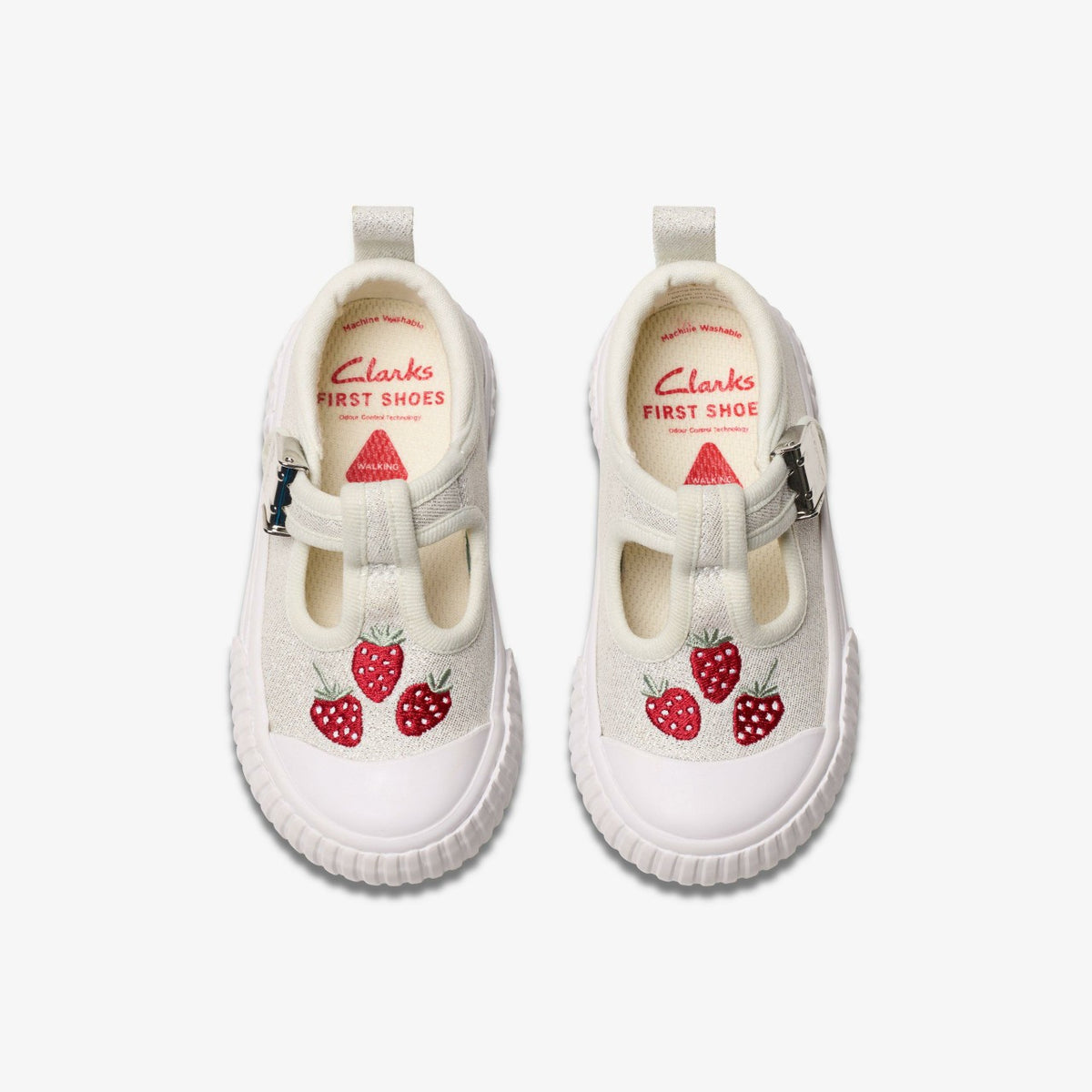 Clarks Foxing Berry Toddler Silver Fabric