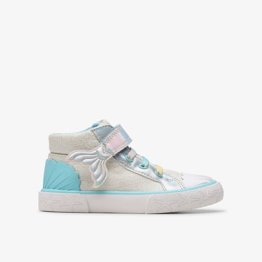 Clarks Foxing Wish Hi Toddler Silver Fabric