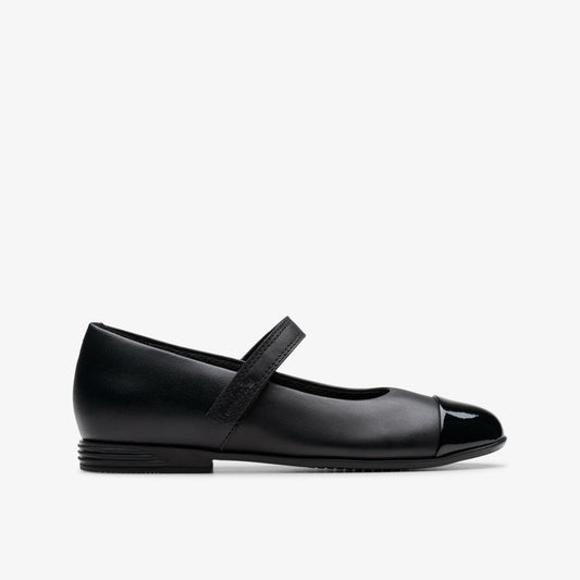 Clarks Finja Gem Older Black Leather