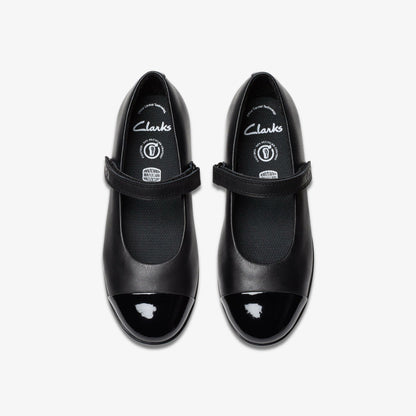 Clarks Finja Gem Older Black Leather