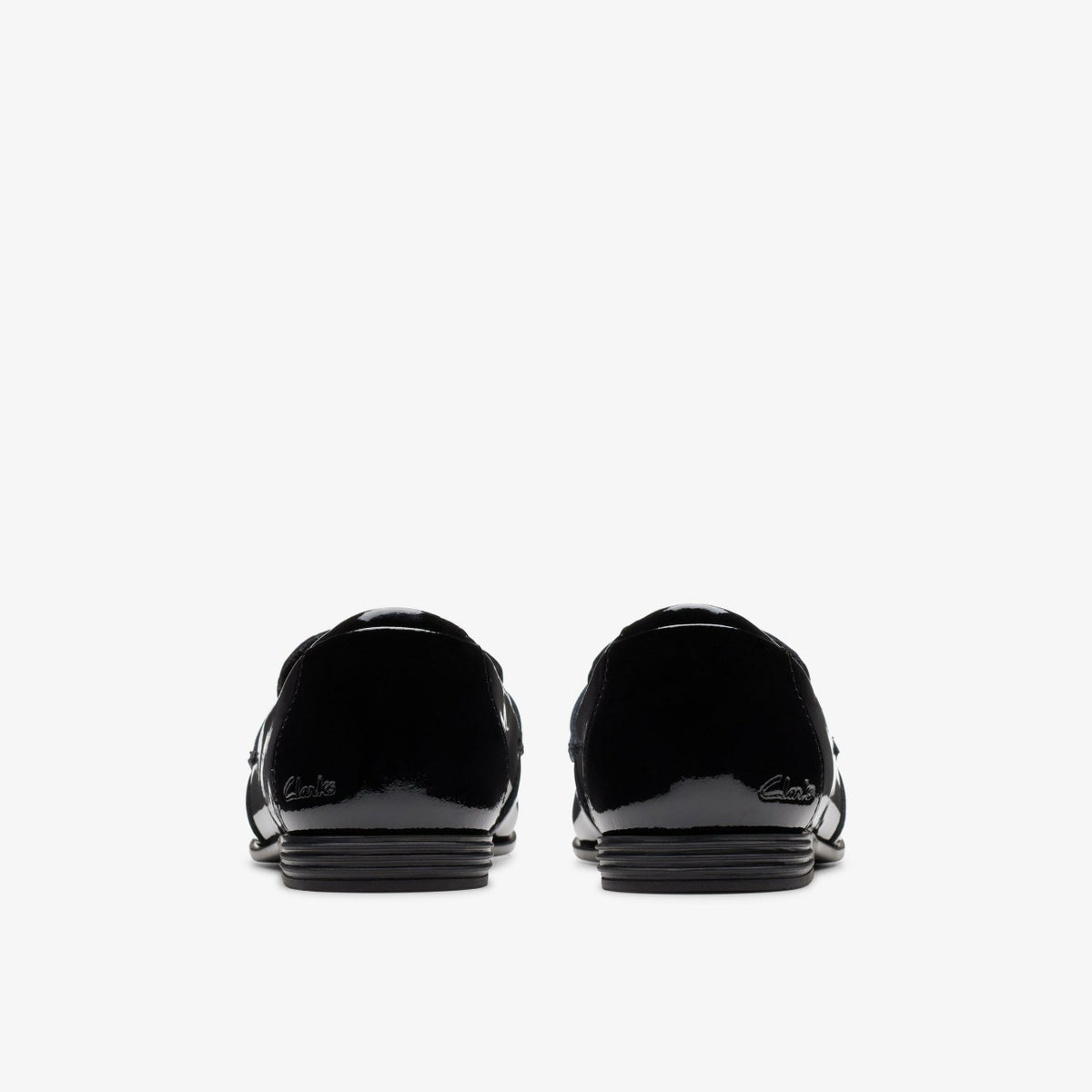 Clarks Finja Bright Older Black Patent