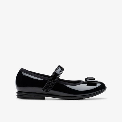 Clarks Finja Tap Kid Black Patent