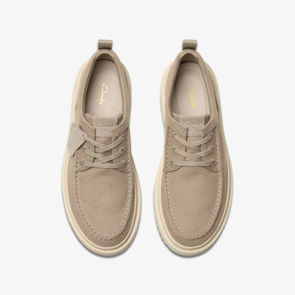Clarks Polden Moc Grey Canvas