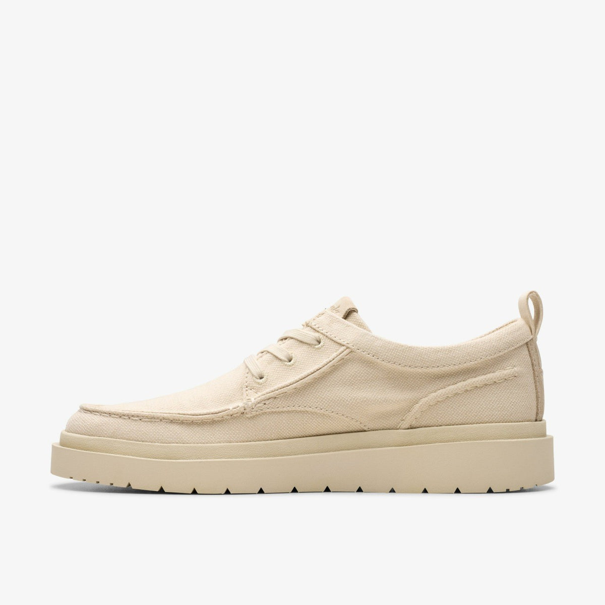 Clarks Polden Moc Off White Canvas