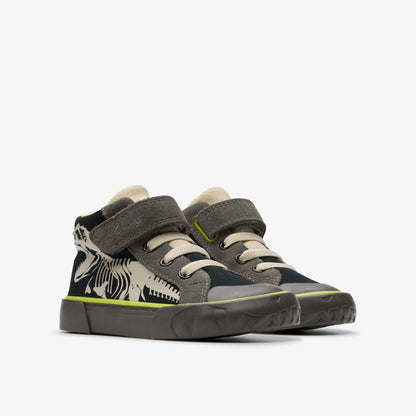 Clarks Foxing Rex Hi Toddler Black Canvas