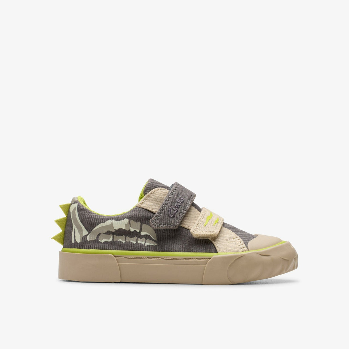 Clarks Foxing Stomp Toddler Grey Canvas