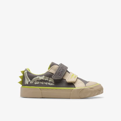Clarks Foxing Stomp Toddler Grey Canvas