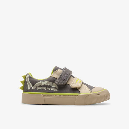 Clarks Foxing Stomp Toddler Grey Canvas