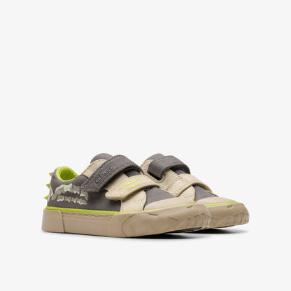 Clarks Foxing Stomp Toddler Grey Canvas