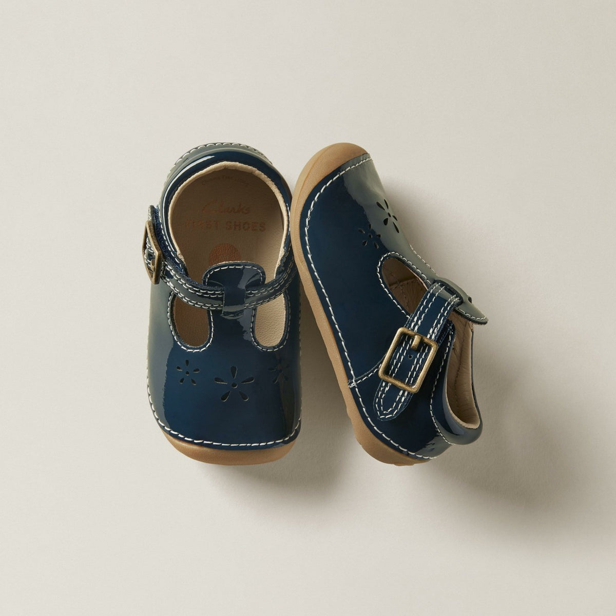 Clarks Tiny Skip Toddler Navy Patent