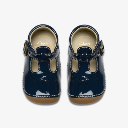 Clarks Tiny Skip Toddler Navy Patent