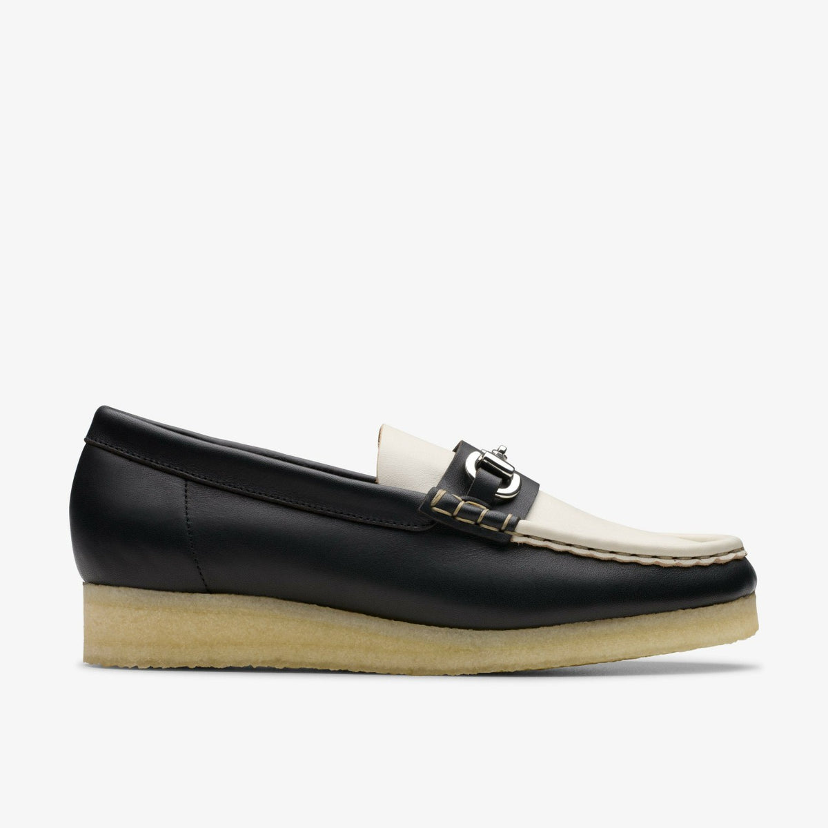 Clarks Wallabee Loafer HBIT Black/White Leather