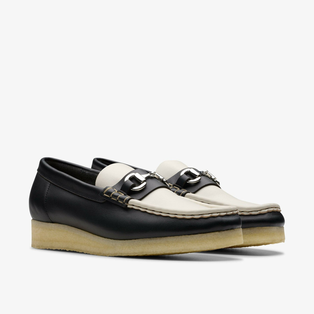Clarks Wallabee Loafer HBIT Black/White Leather