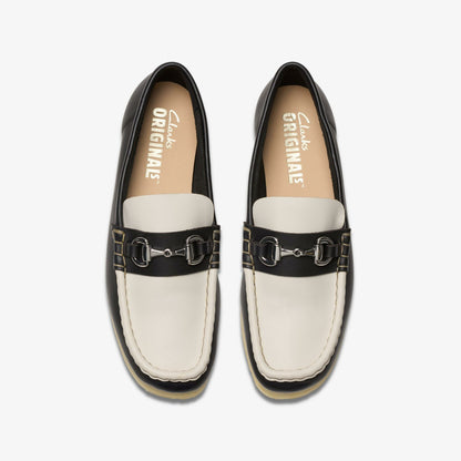 Clarks Wallabee Loafer HBIT Black/White Leather