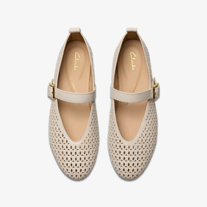 Clarks Fawna Jane Cream Leather