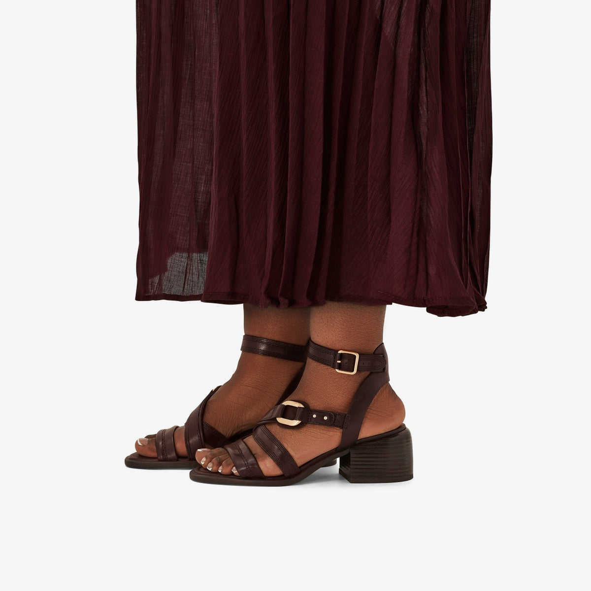 Clarks Morwyn Strap Wine Leather