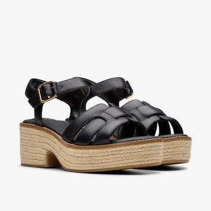 Clarks Coledale Strap Black Leather
