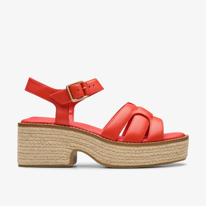 Clarks Coledale Strap Bright Red Leather
