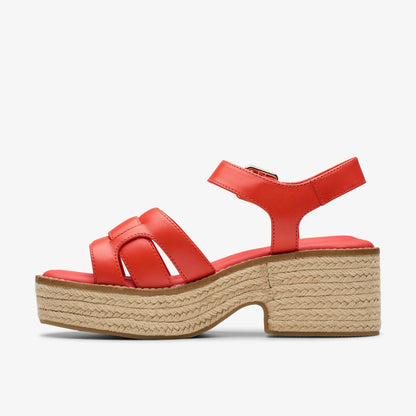 Clarks Coledale Strap Bright Red Leather