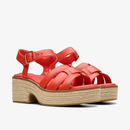Clarks Coledale Strap Bright Red Leather