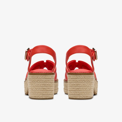 Clarks Coledale Strap Bright Red Leather