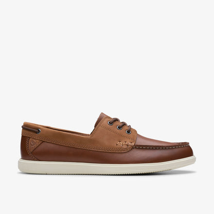 Clarks Bratton Boat Dark Tan Leather