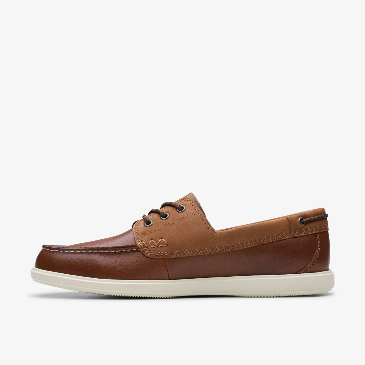 Clarks Bratton Boat Dark Tan Leather