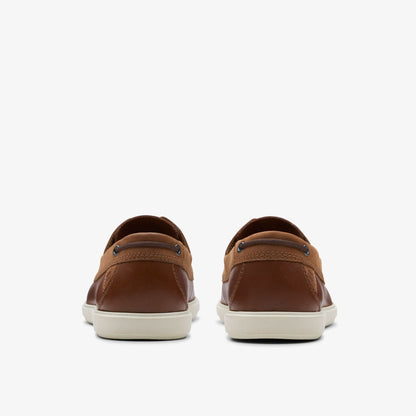 Clarks Bratton Boat Dark Tan Leather