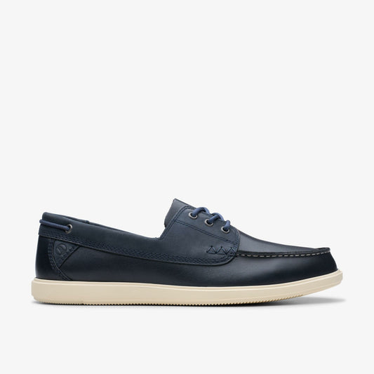 Clarks Bratton Boat Navy Leather