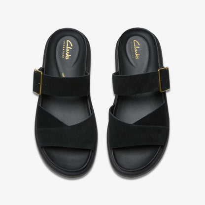 Clarks Aristella Mule Black Suede