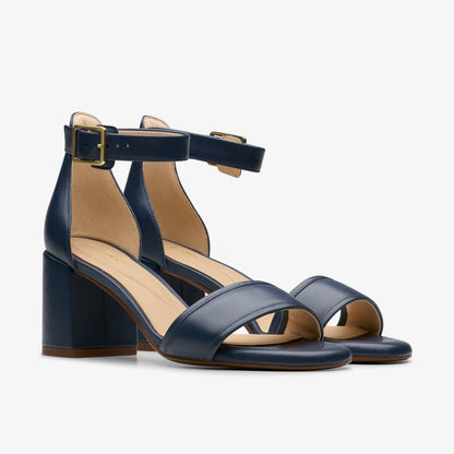 Clarks Ezoria Mae Navy Leather
