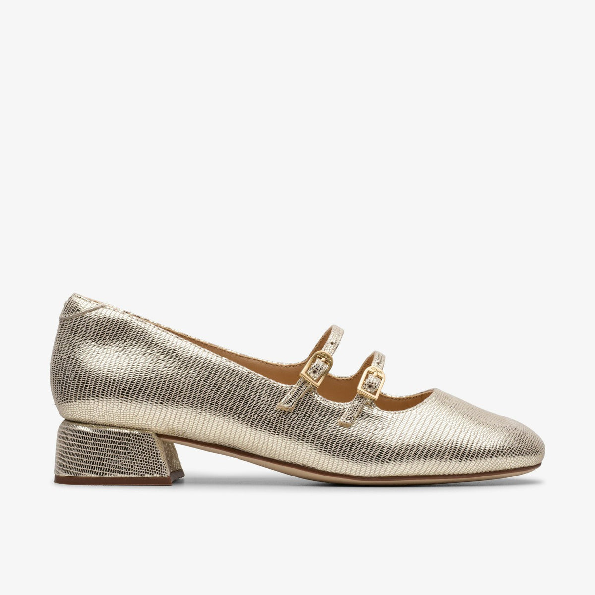 Clarks Daiss 30 Shine Champagne Interest