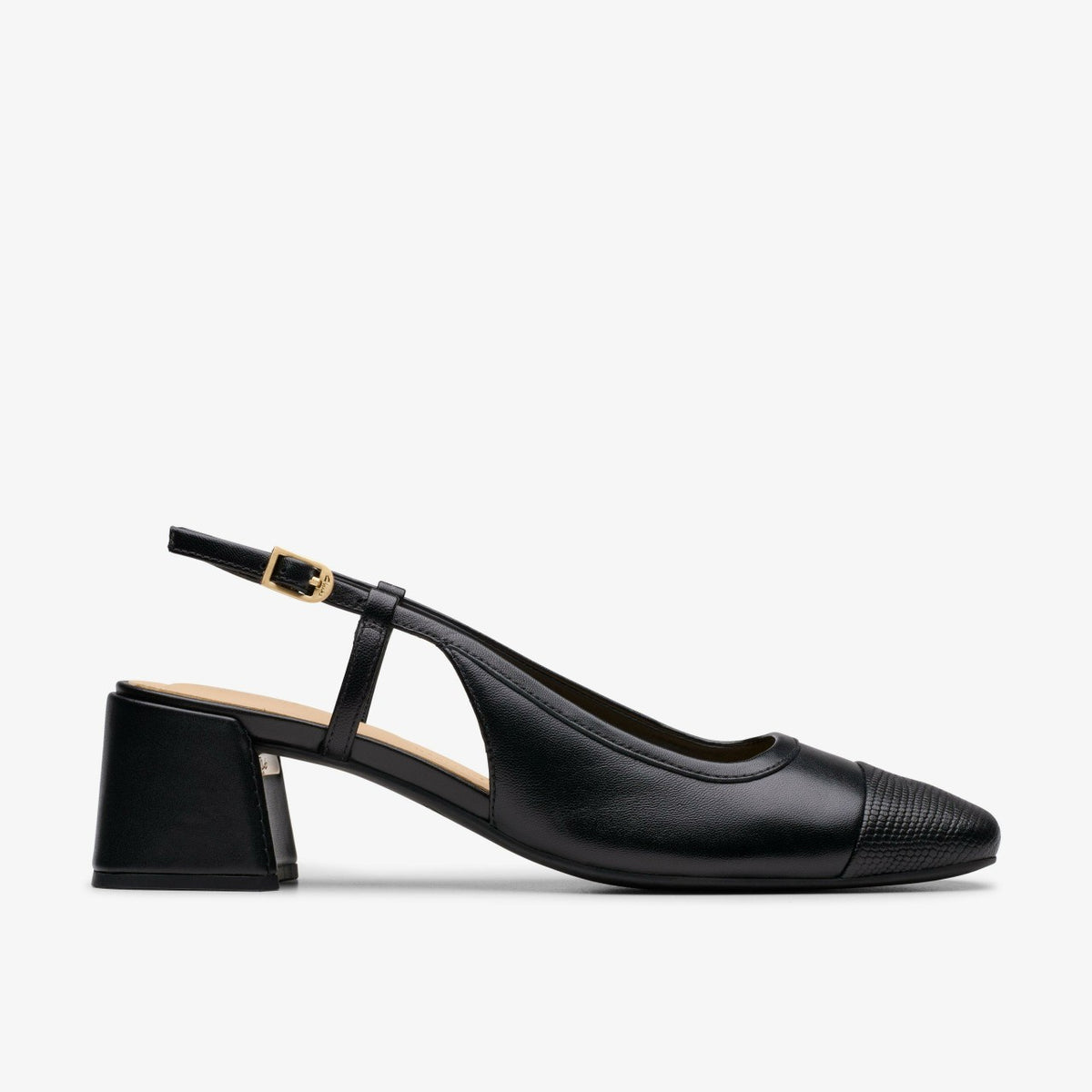 Clarks Nyta 45 Sling Black Combination Leather