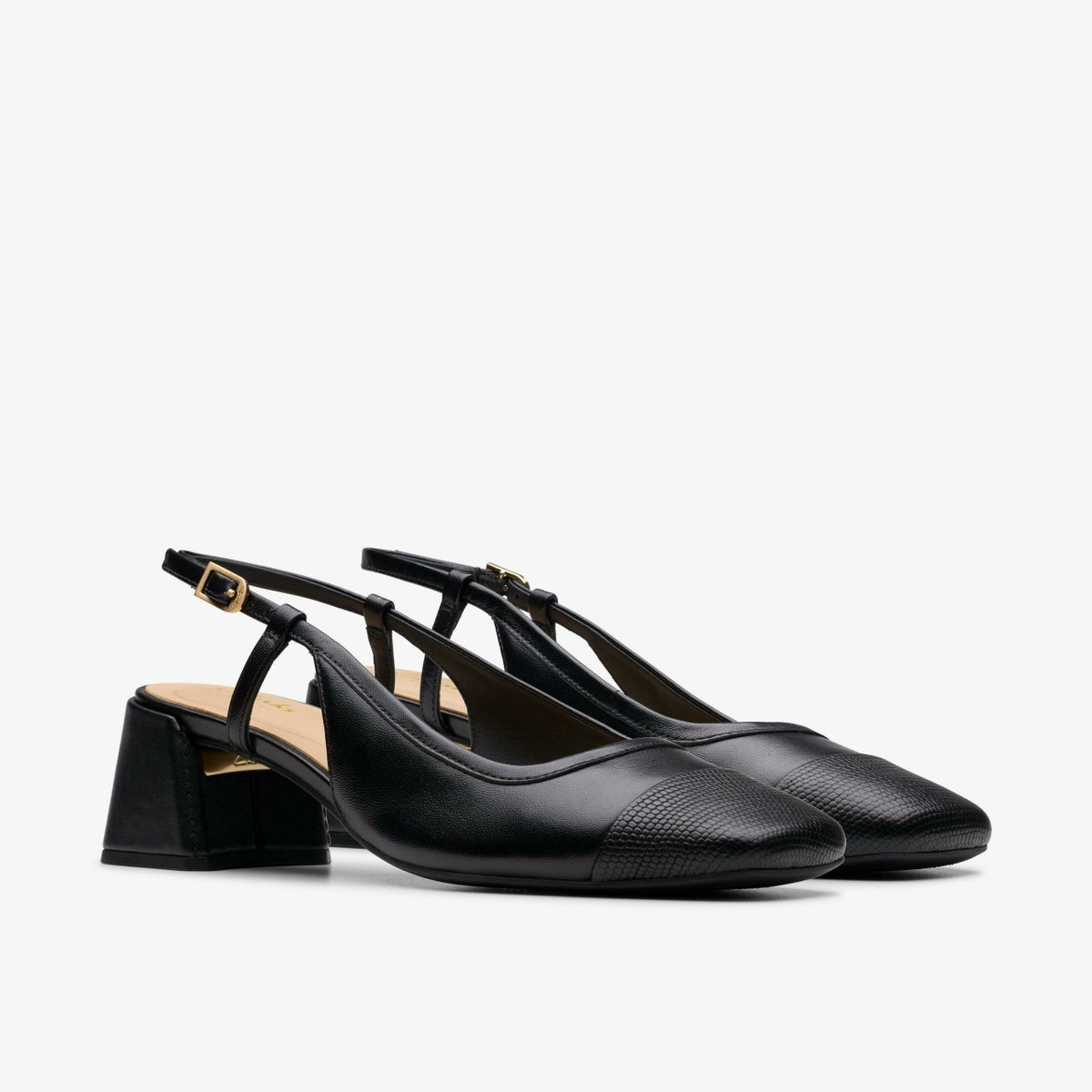 Clarks Nyta 45 Sling Black Combination Leather
