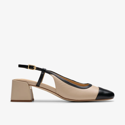 Clarks Nyta 45 Sling Sand Combination Leather