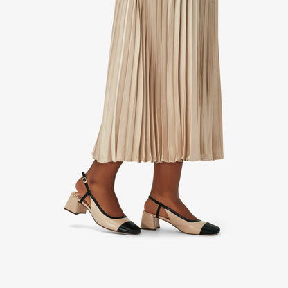 Clarks Nyta 45 Sling Sand Combination Leather