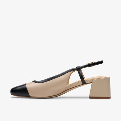Clarks Nyta 45 Sling Sand Combination Leather