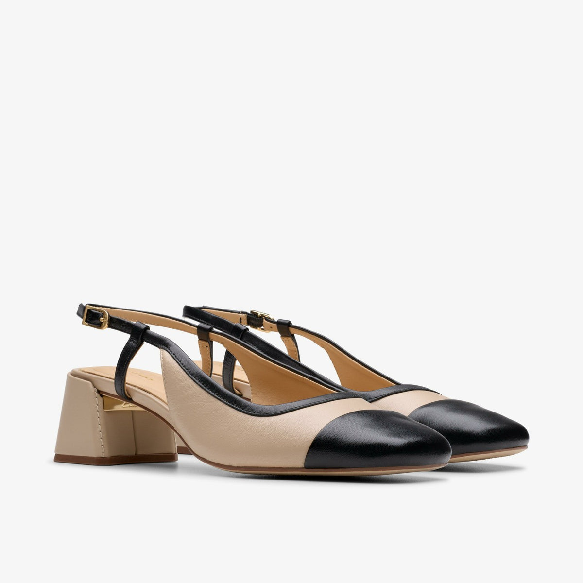 Clarks Nyta 45 Sling Sand Combination Leather