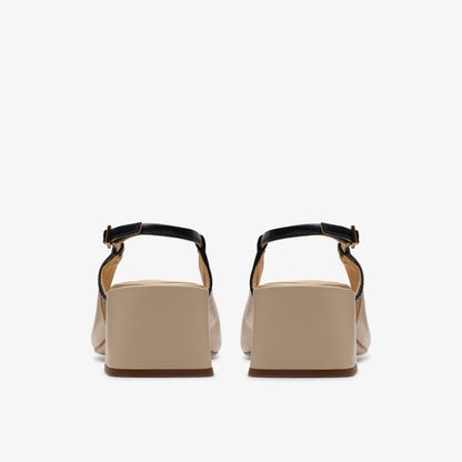 Clarks Nyta 45 Sling Sand Combination Leather